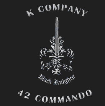 K Coy, 42 Commando Embroidered T-Shirt Dark