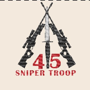Sniper Troop 45 Commando Embroidered T-Shirt Light
