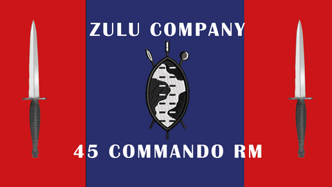 Zulu Company 45 Commando Flag (red and blue)